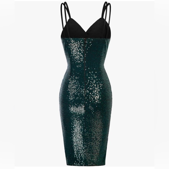 Grace Karin Green Dress Size M EUC - Picture 5 of 6